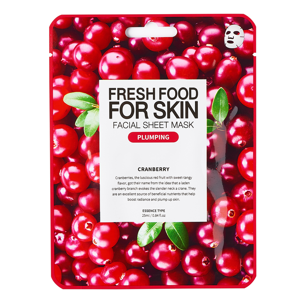 Fresh Food For Skin Facial Sheet Mask (Plumping Cranberry)