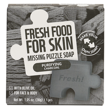 Load image into Gallery viewer, Puzzle Soap Oily Skin Set (Pore-Care Carrot Puzzle Soap, Purifying Charcoal Puzzle Soap, Refreshing Orange Puzzle Soap, Brightening Fig Puzzle Soap)
