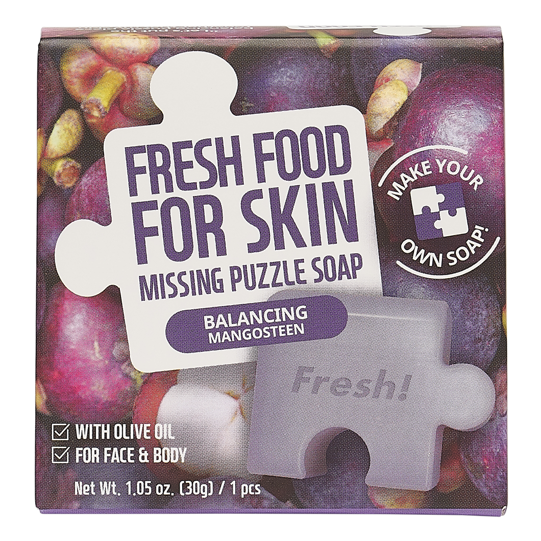 Puzzle Soap Combination Skin Set (Balancing Mangosteen Puzzle Soap, Moisturizing Grape Puzzle Soap, Purifying Charcoal Puzzle Soap, Soothing Cucumber Puzzle Soap)