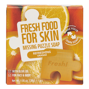 Puzzle Soap Oily Skin Set (Pore-Care Carrot Puzzle Soap, Purifying Charcoal Puzzle Soap, Refreshing Orange Puzzle Soap, Brightening Fig Puzzle Soap)