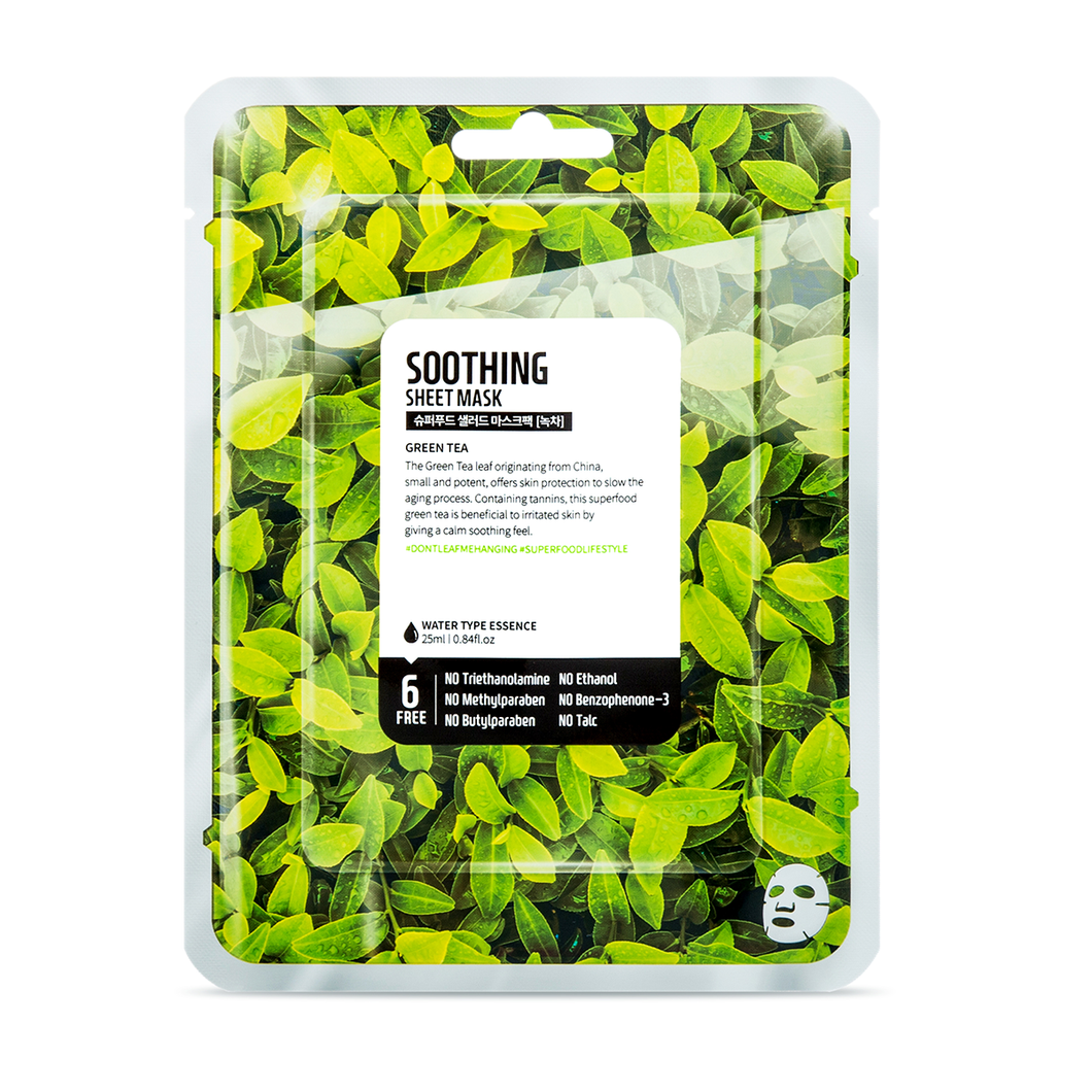 Superfood Salad Facial Sheet Mask (Soothing Green tea) Water Type Essence