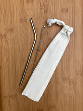 Load image into Gallery viewer, Bent Stainless Steel Straw with Straw Cleaning Brush
